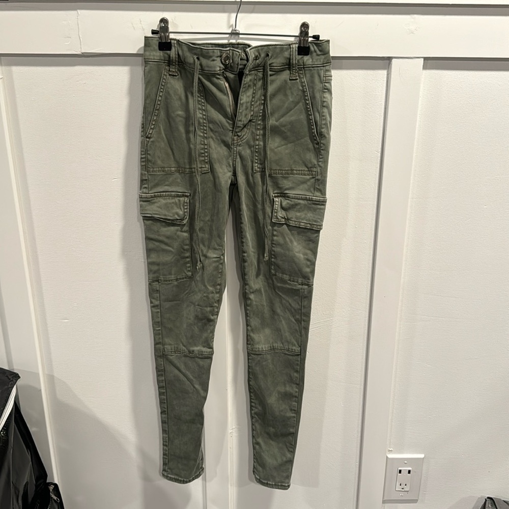 American Eagle drawstring cargo super stretch skinny jeans